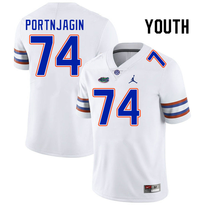 Youth #74 Noel Portnjagin Florida Gators College Football Jerseys Stitched-White